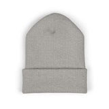 Keep Going Embroidered Cuffed Beanie — Minimal Motivational Knit Hat