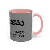 Happiness Over Perfection Accent Coffee Mug — 11/15 oz