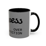 Happiness Over Perfection Accent Coffee Mug — 11/15 oz