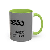 Happiness Over Perfection Accent Coffee Mug — 11/15 oz