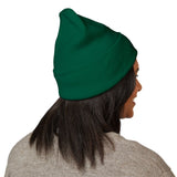 Keep Going Embroidered Cuffed Beanie — Minimal Motivational Knit Hat